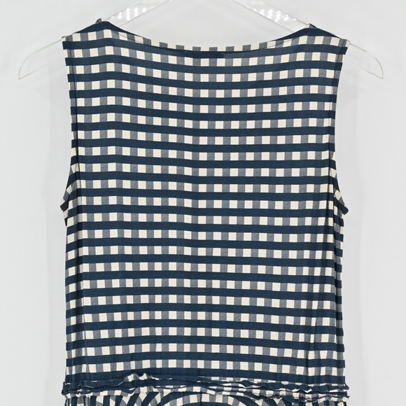 Vineyard Vines Gingham Moonshine Dress Womens Size XS Navy Blue Tie Sleeveless - Picture 11 of 12